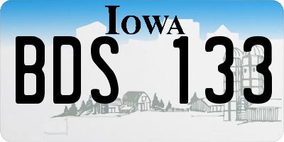 IA license plate BDS133