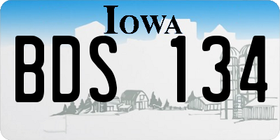 IA license plate BDS134