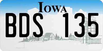 IA license plate BDS135