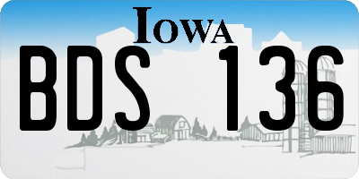 IA license plate BDS136