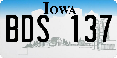 IA license plate BDS137