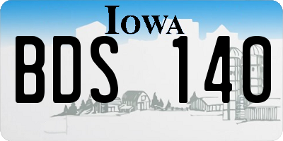 IA license plate BDS140
