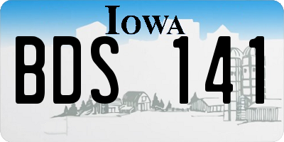IA license plate BDS141
