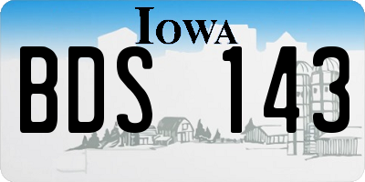 IA license plate BDS143