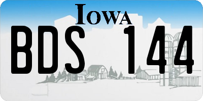 IA license plate BDS144
