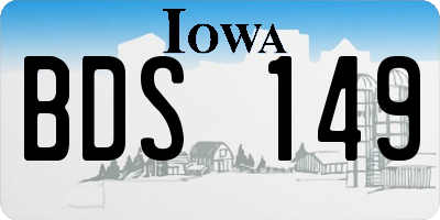 IA license plate BDS149