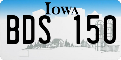 IA license plate BDS150