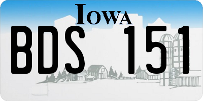 IA license plate BDS151