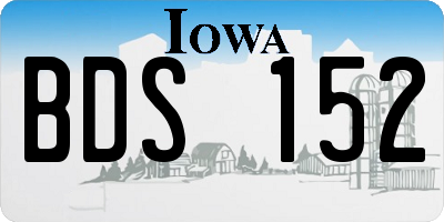 IA license plate BDS152