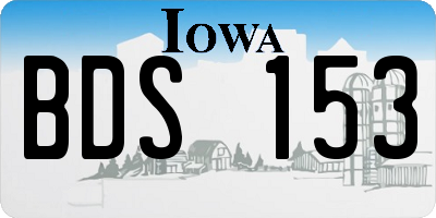 IA license plate BDS153