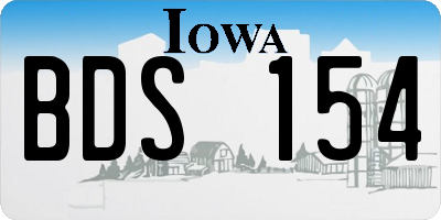 IA license plate BDS154