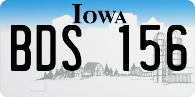 IA license plate BDS156