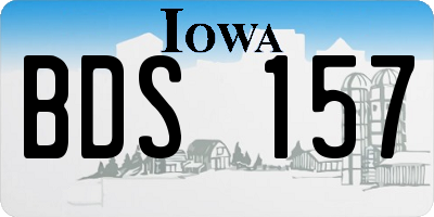 IA license plate BDS157