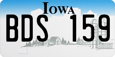 IA license plate BDS159