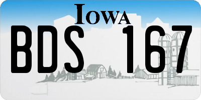 IA license plate BDS167