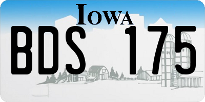 IA license plate BDS175