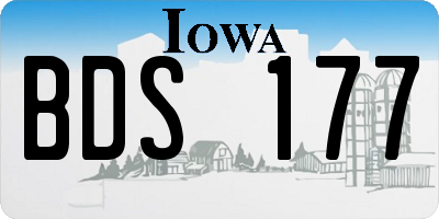 IA license plate BDS177