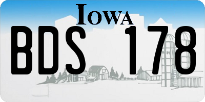 IA license plate BDS178