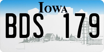 IA license plate BDS179