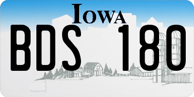 IA license plate BDS180