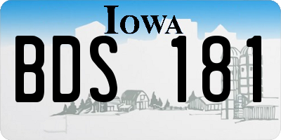 IA license plate BDS181