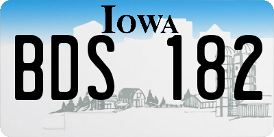 IA license plate BDS182