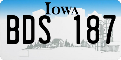 IA license plate BDS187