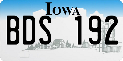 IA license plate BDS192