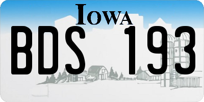 IA license plate BDS193