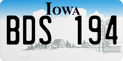 IA license plate BDS194