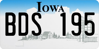 IA license plate BDS195