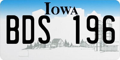 IA license plate BDS196