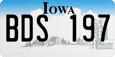 IA license plate BDS197