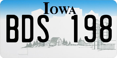 IA license plate BDS198