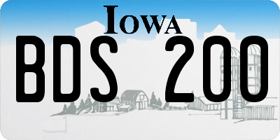 IA license plate BDS200