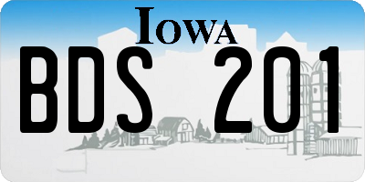 IA license plate BDS201