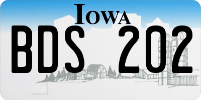 IA license plate BDS202