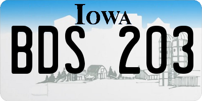 IA license plate BDS203