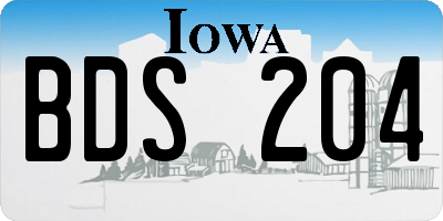 IA license plate BDS204