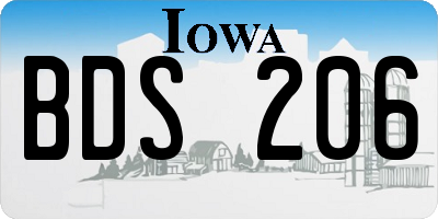 IA license plate BDS206