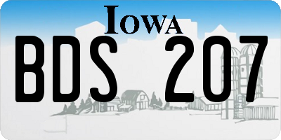 IA license plate BDS207