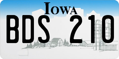 IA license plate BDS210