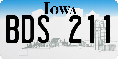 IA license plate BDS211
