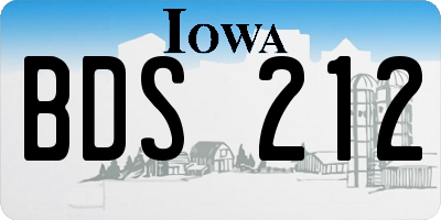 IA license plate BDS212