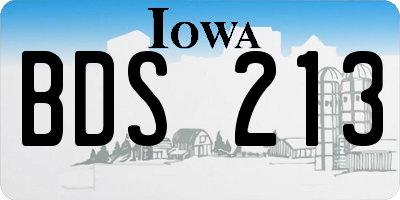 IA license plate BDS213