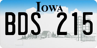IA license plate BDS215