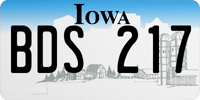 IA license plate BDS217