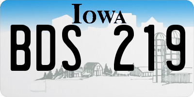 IA license plate BDS219