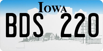 IA license plate BDS220