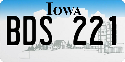 IA license plate BDS221